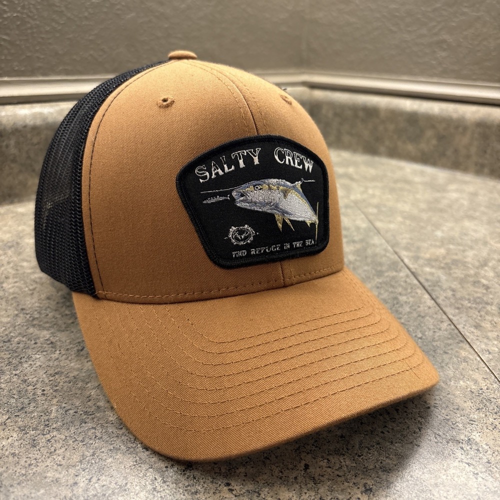 Salty Crew Brown/Black Trucker SnapBack Hat Men's Barely Used
